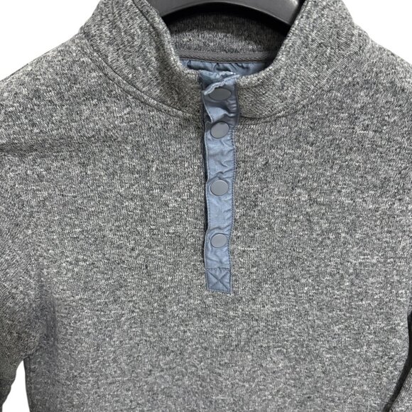 Swannies Sweater Mens Medium Gray Wolff Fleece 1/4 Snap Buttons Pullover Casual - Picture 5 of 6